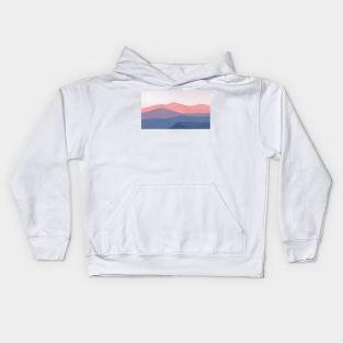 blue and pink mountain Kids Hoodie